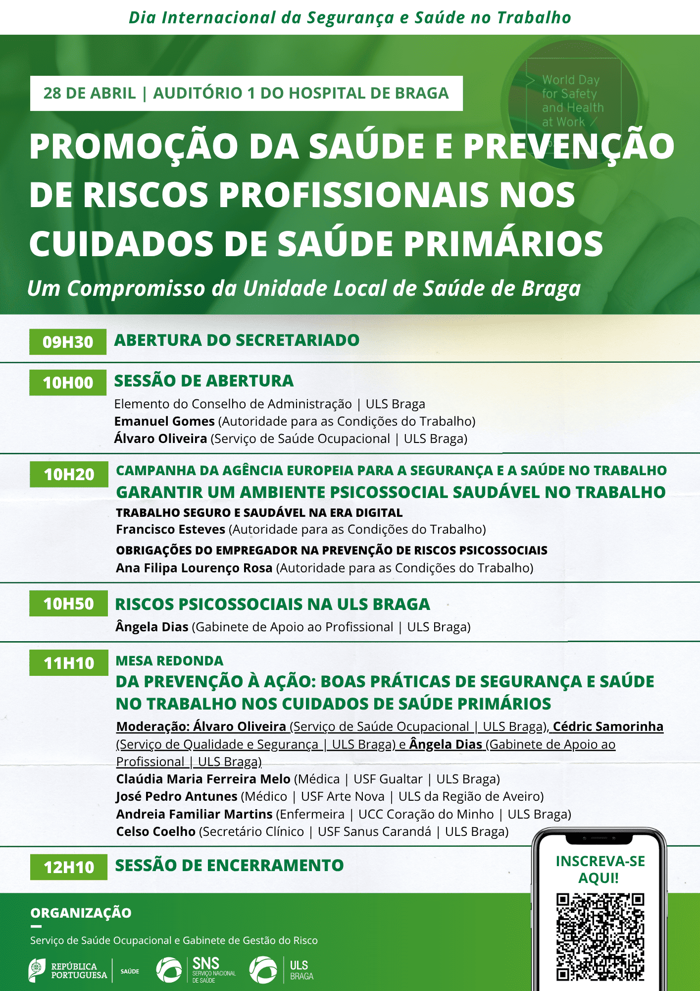 uls-de-braga-Seminário "Promoção da Saúde e Prevenção de Riscos Profissionais nos Cuidados de Saúde Primários: Um compromisso da ULS Braga"